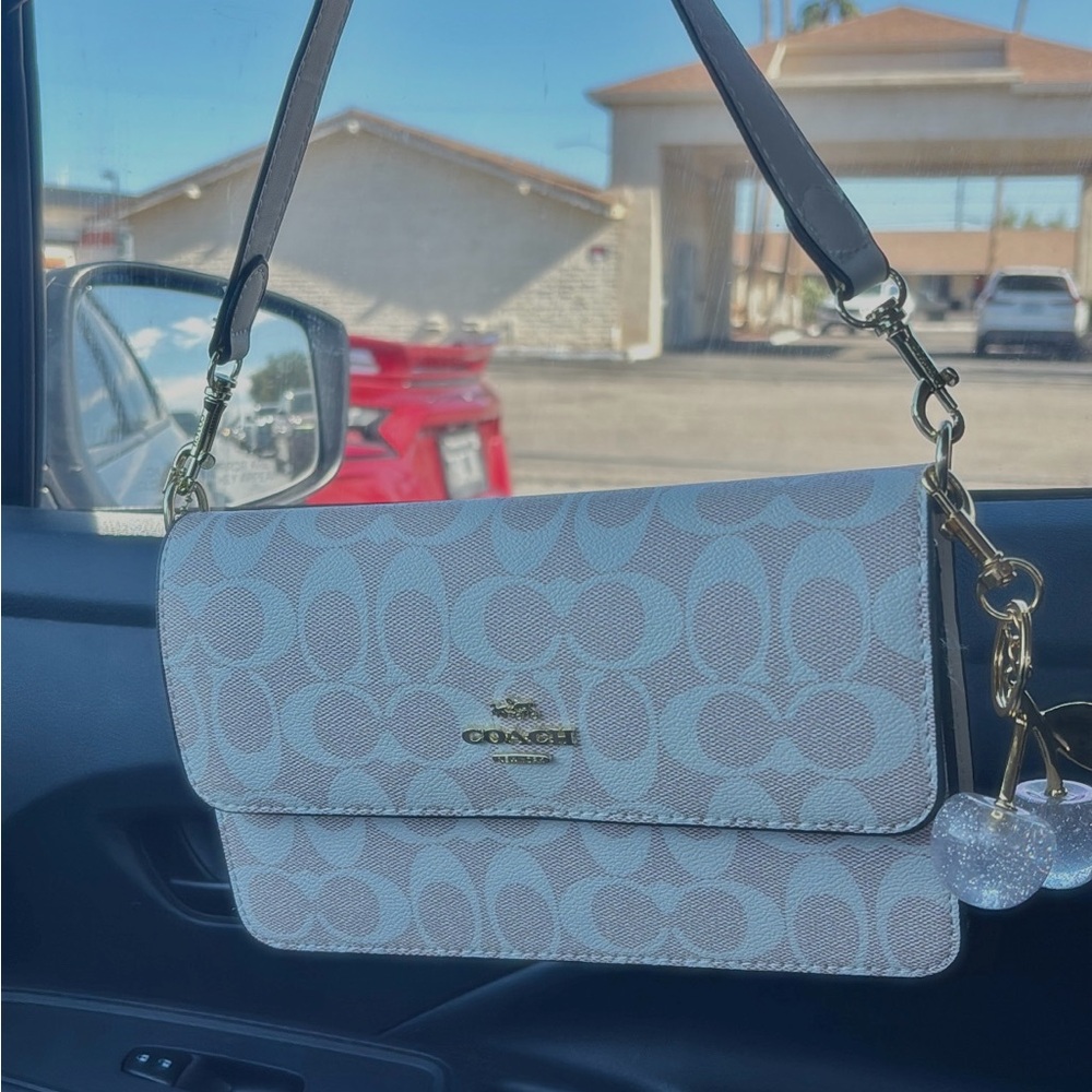 Coach Beige Signature Shoulder Bag